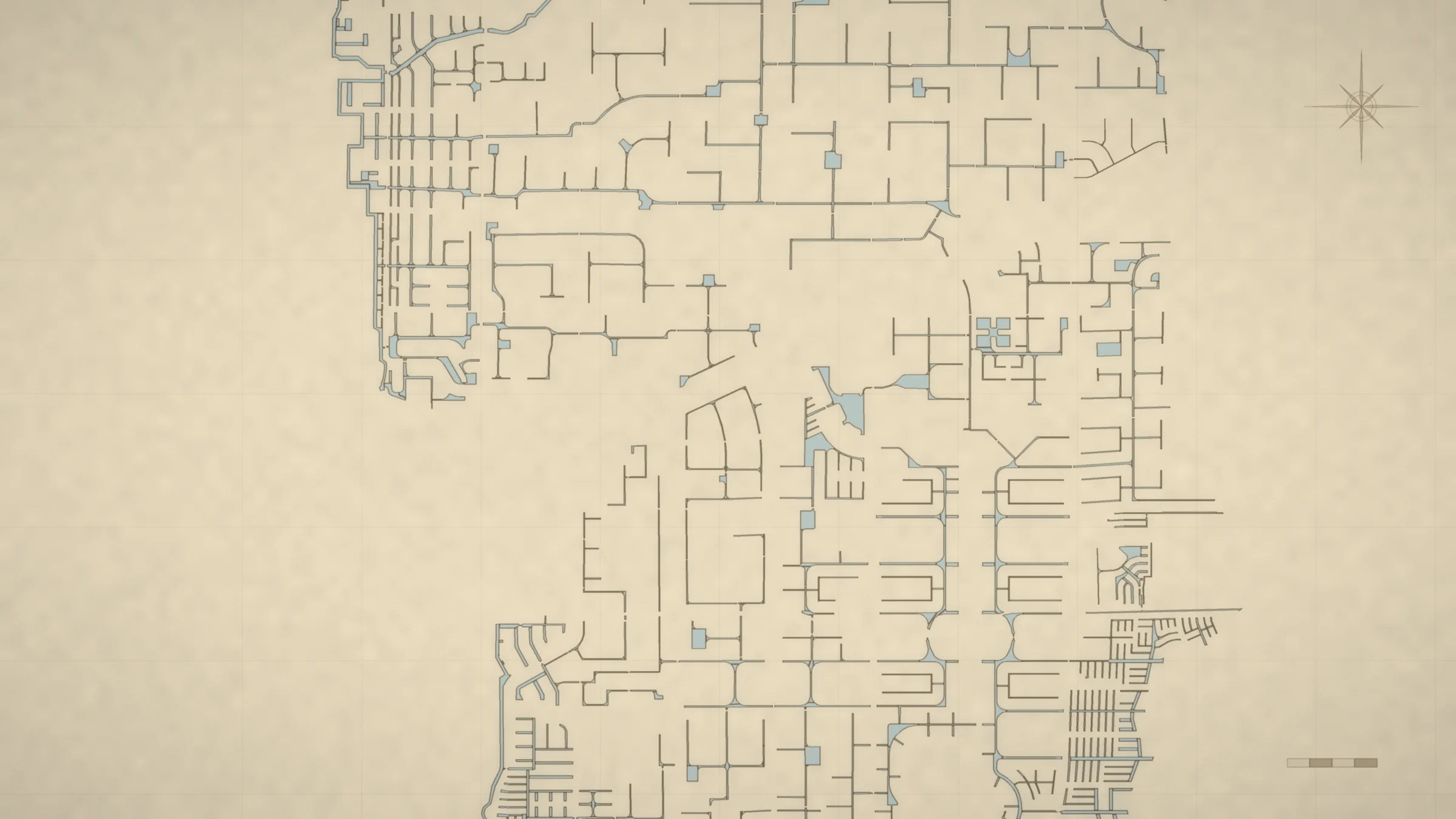 Antique-style chart of the Cape Coral canal network, drawn from the City's GIS data