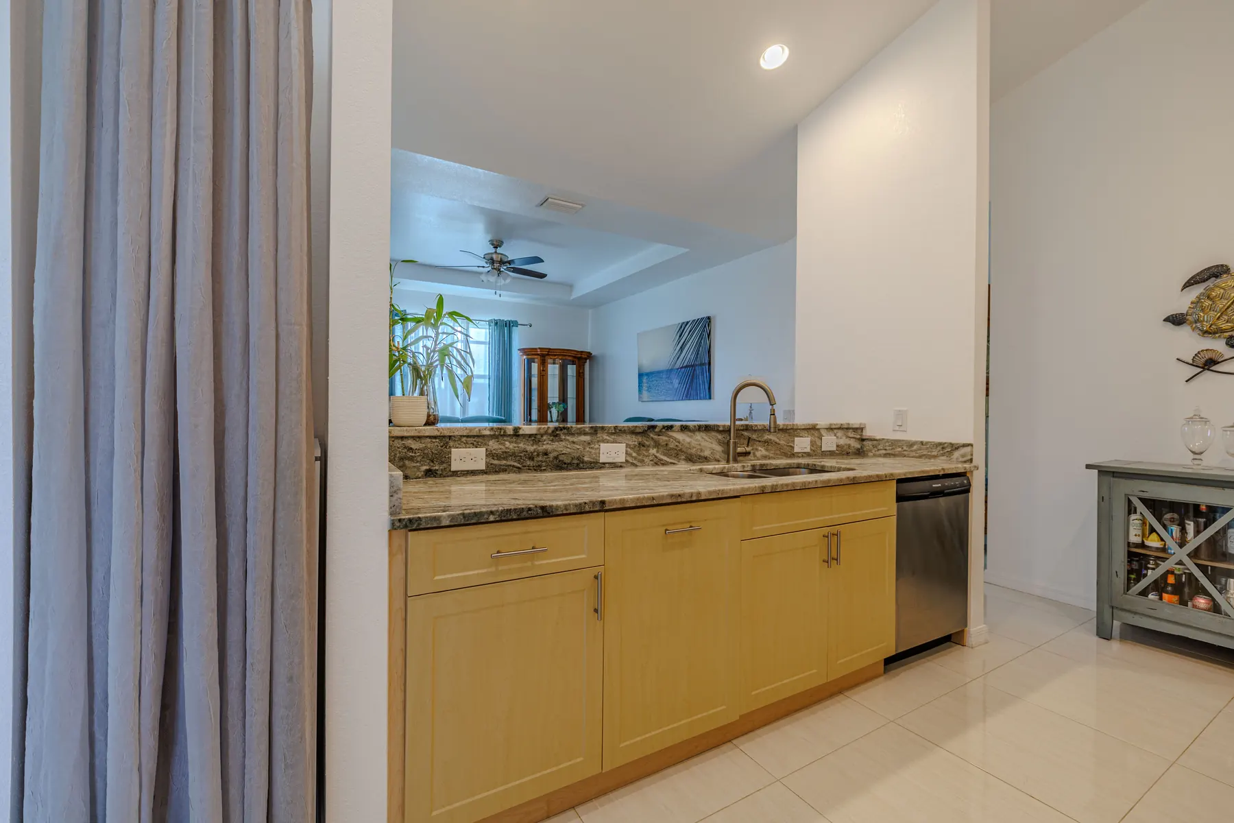 Kitchen and family room