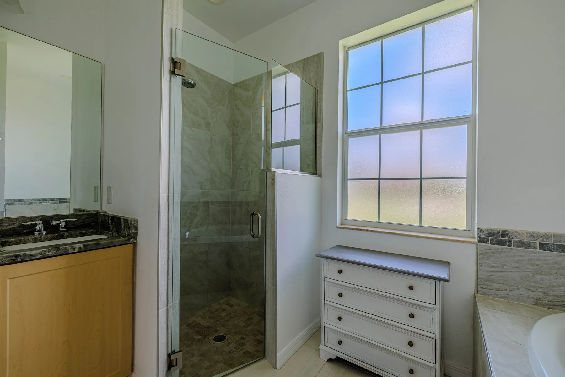 Primary bathroom with walk-in shower