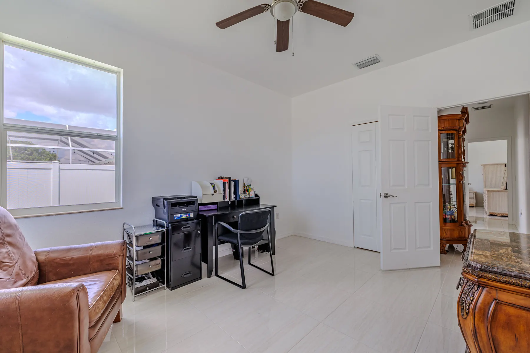 Third bedroom set up as a home office