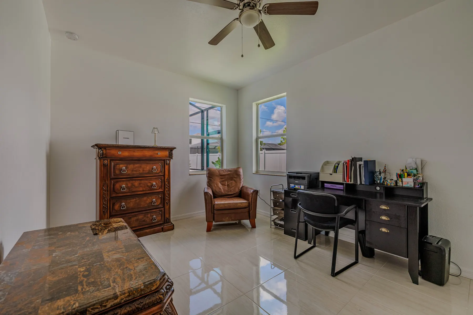 Third bedroom, desk and sitting area