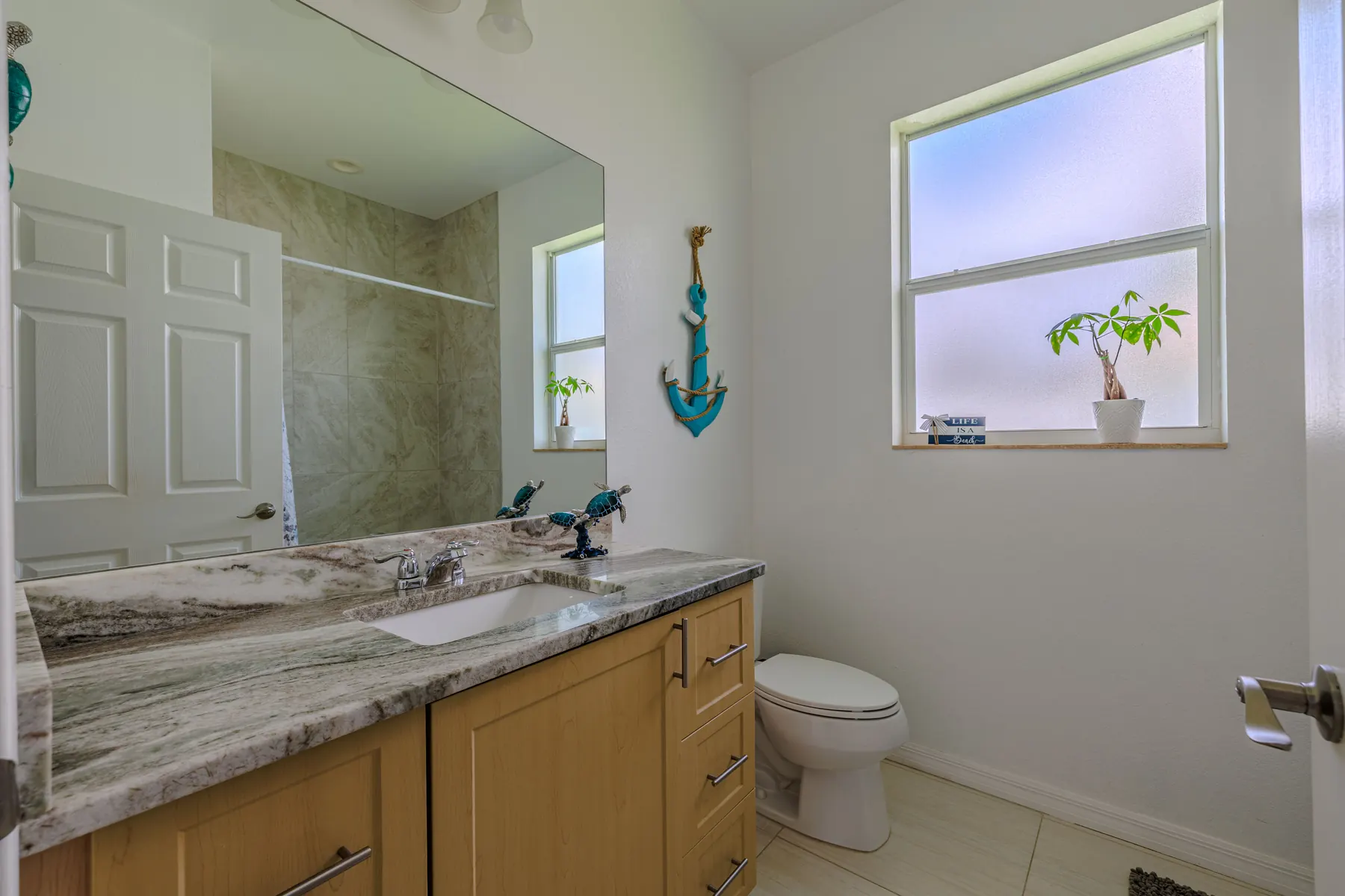 Second bathroom vanity with granite top
