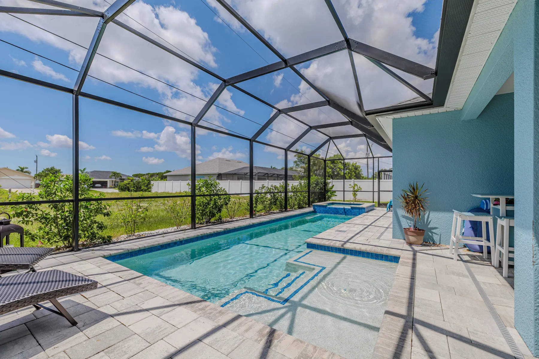 The full length of the pool