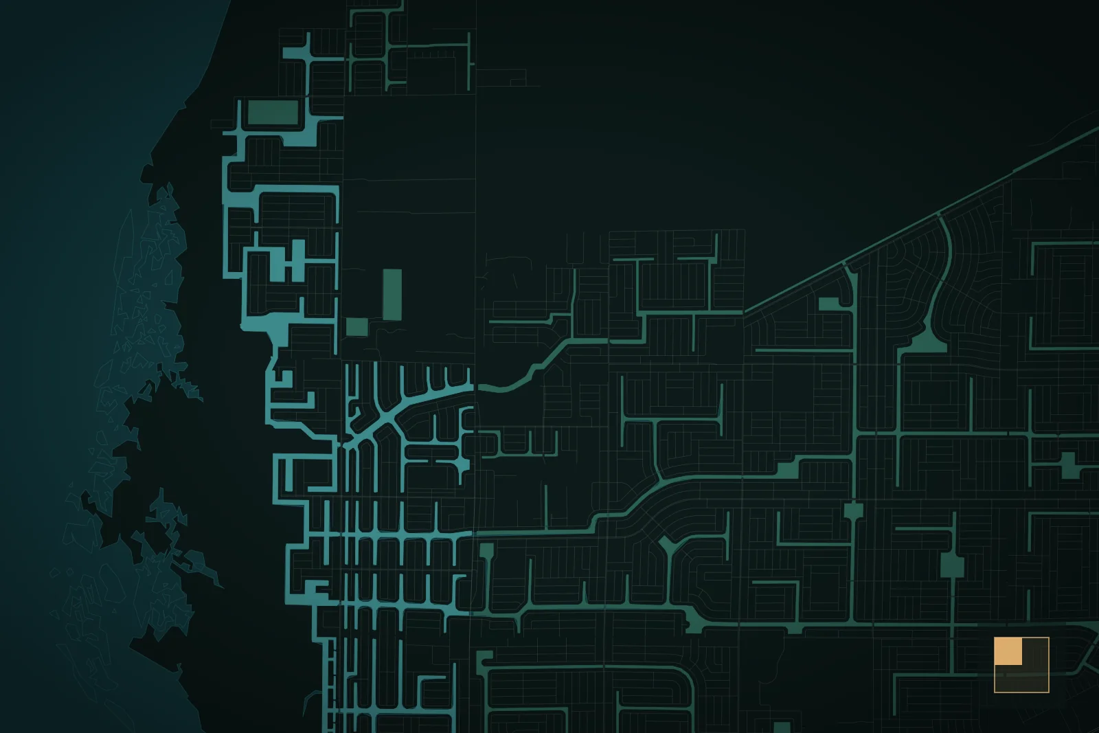 Canal map of Northwest Cape Coral