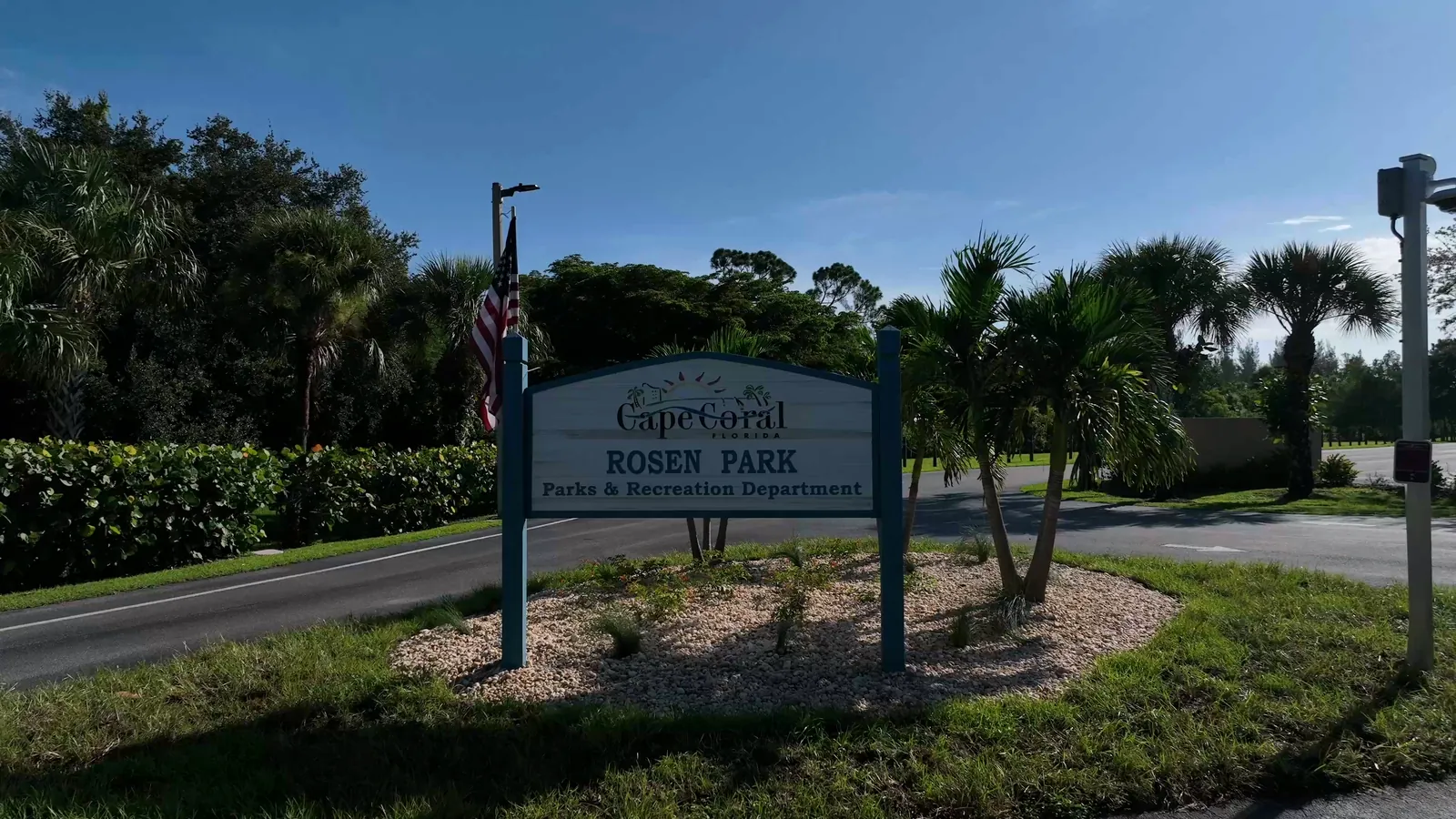 Rosen Park boat launch entrance sign, Cape Coral